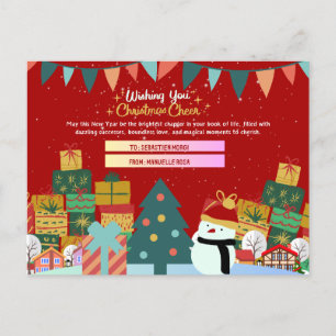 Cheerful Holidays: Personalised Christmas Postcard