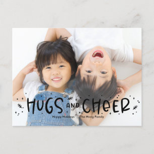 Cheerful Hug Editable Colour Photo Holiday Postcar Postcard
