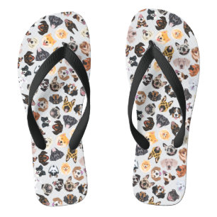 Cheerful Illustration with dogs Jandals