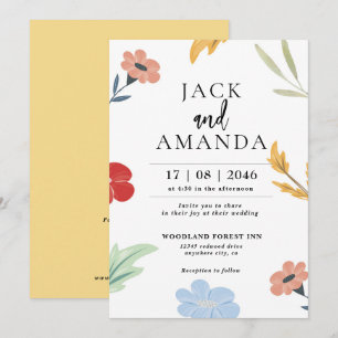 Cheerful Joyful Colourful Wedding invitations