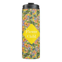 Cheerful kaleidoscope floral  thermal tumbler