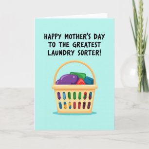 Cheerful Laundry Basket Card