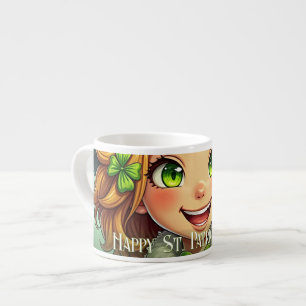 Cheerful Leprechaun - St. Patrick's Day Lucky Char Espresso Cup