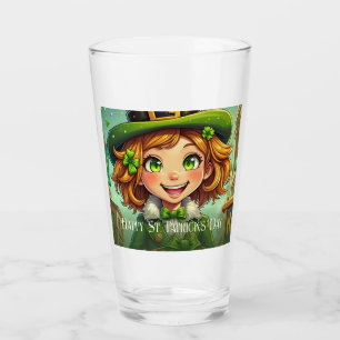 Cheerful Leprechaun - St. Patrick's Day Lucky Char Glass
