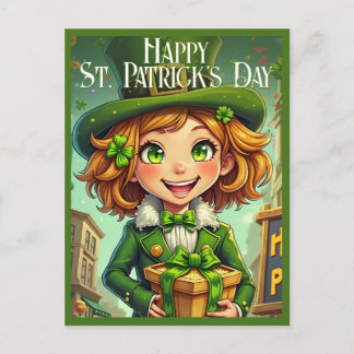 Cheerful Leprechaun - St. Patrick's Day Lucky Char Holiday Postcard