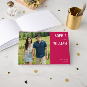 Cheerful Magenta Outdoor Photo Guest Book