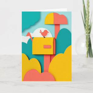 Cheerful Mailbox Bird Card