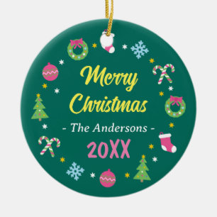 Cheerful merry Christmas Ceramic Tree Decoration