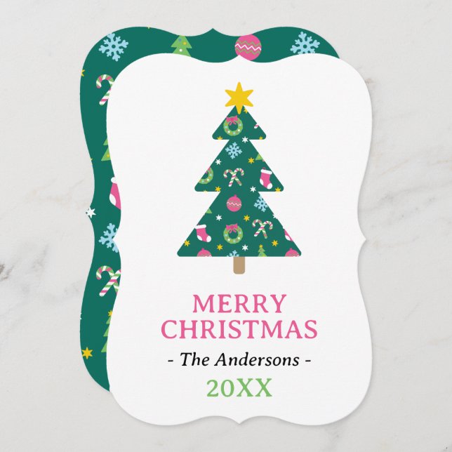 Cheerful merry Christmas Holiday Card (Front/Back)