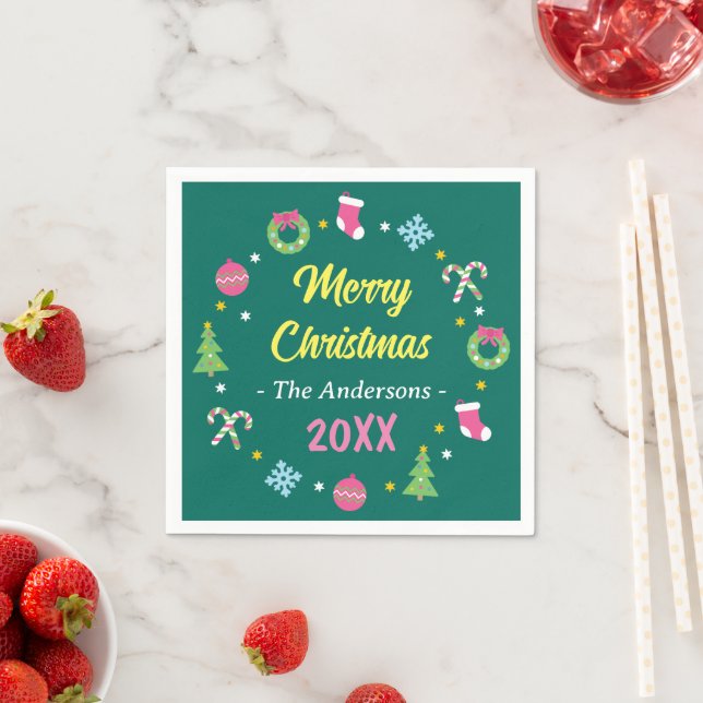 Cheerful merry Christmas Napkin (Insitu)