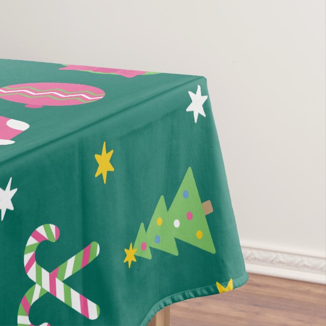 Cheerful merry Christmas pattern Tablecloth (In Situ)