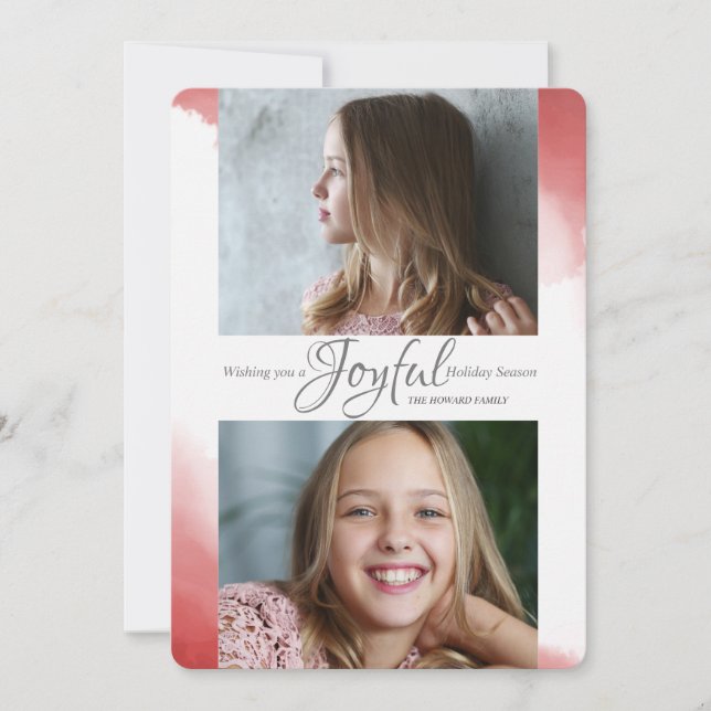 Cheerful Message Photo Holiday Card (Front)