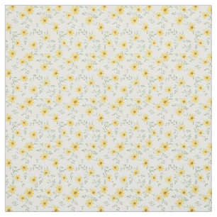 Cheerful Morning Daisy Sunny Watercolor Floral Fabric