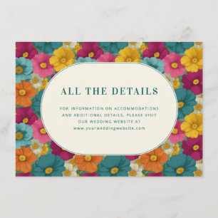 Cheerful Multicolor Floral Illustration Enclosure Card