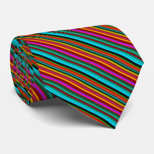 Cheerful Multicolored Stripe Pattern Tie