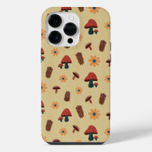 Cheerful Mushroom Nature Lover Pattern (Yellow)