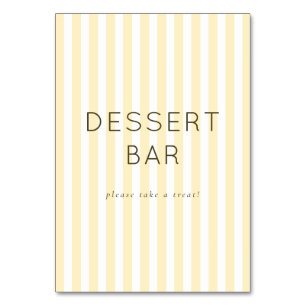Cheerful Neutral Dessert Bar Sign Table Number