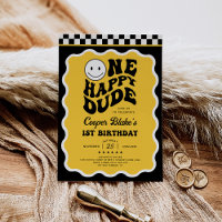 Cheerful One Happy Dude Boy 1st Birthday Party