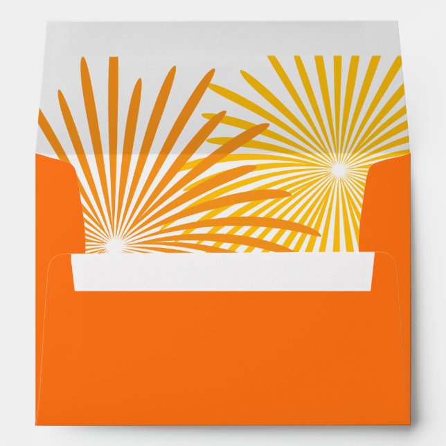 Cheerful orange Birthday party fireworks custom Envelope (Back (Bottom))