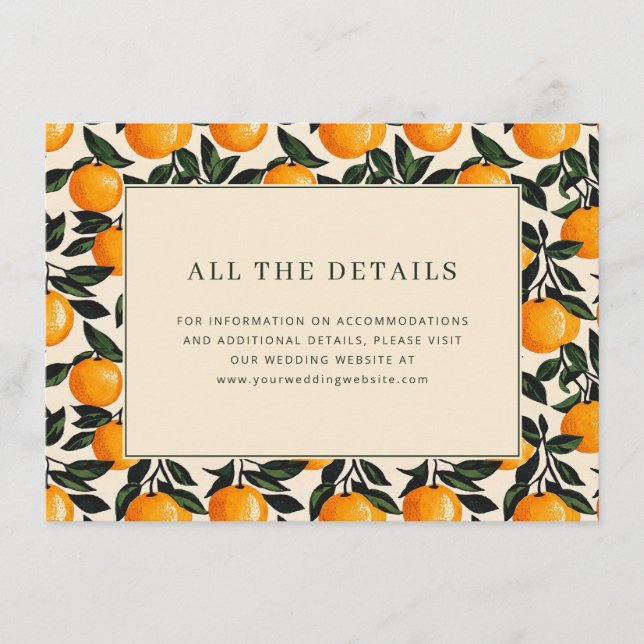 Cheerful Orange Botanical Enclosure Card (Front)