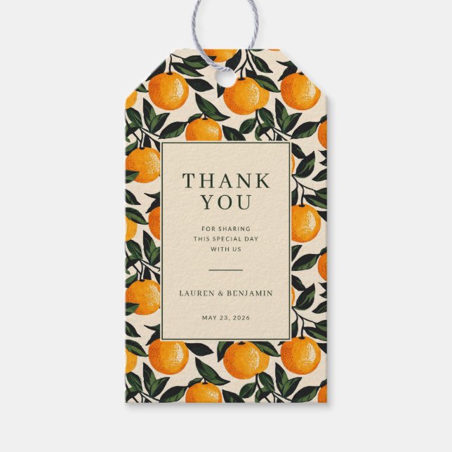 Cheerful Orange Citrus Gift Tags (Front)