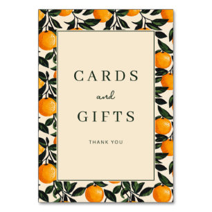 Cheerful Orange Citrus Illustration Border Table Number