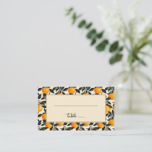 Cheerful Orange Citrus Illustration Place Card