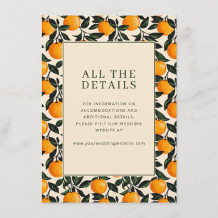 Cheerful Orange Citrus Motive Enclosure Card