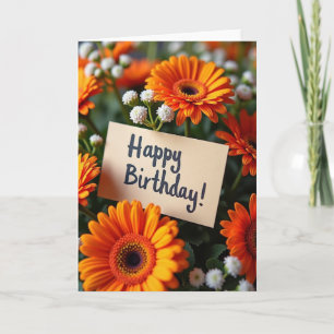 Cheerful Orange Floral Card