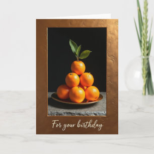 Cheerful Orange Fruit Birthday Card