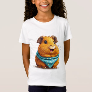 Cheerful Orange Guinea Pig With Blue Bandanna T-Shirt