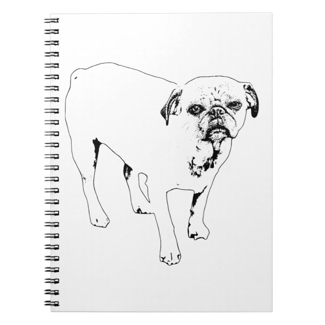 Cheerful Outlined Dog Notebook Sparks Daily Ideas (Front)