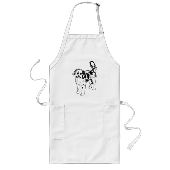 Cheerful Outlines for Warm Pet Inspired Holiday Me Long Apron (Front)