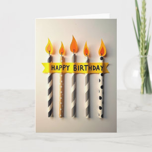 Cheerful Paper Flame Card