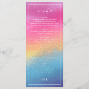 Cheerful Pastel Gradient Watercolor Menu