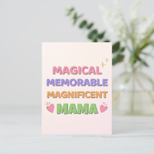 Cheerful Pastel Magical Mama Mother's Day Holiday Postcard