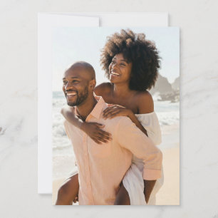 Cheerful Peach Beach Photo Invitation