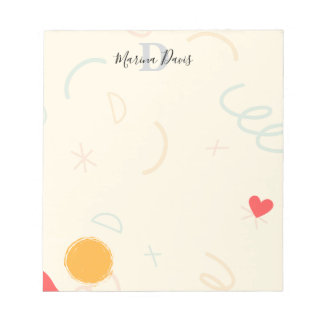 Cheerful Personalized Monogram Notepad