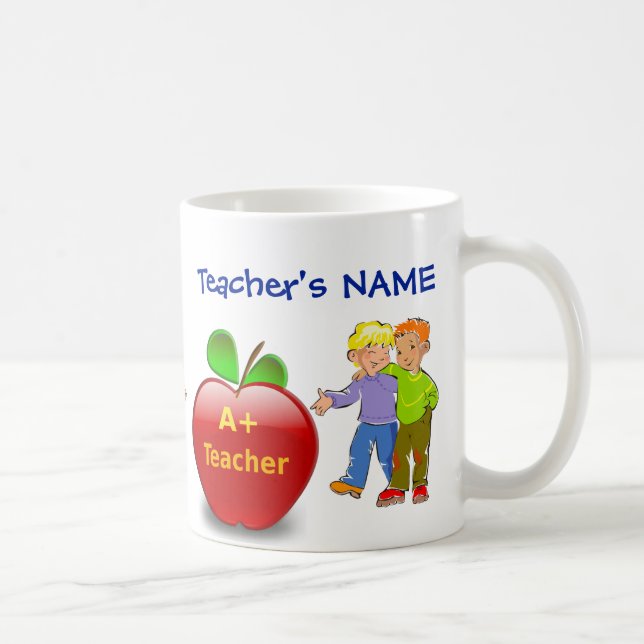 Cheerful PERSONALIZED Teacher Appreciation Mugs (Right)