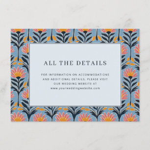 Cheerful Pink and Orange Floral Border Enclosure Card