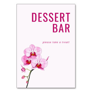 Cheerful Pink Minimalist Orchid Table Number