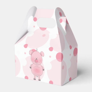 Cheerful Pink Pig Cartoon Favour Box