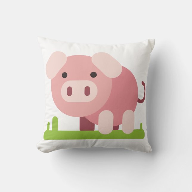 Cheerful Pink Piglet Cushion (Front)