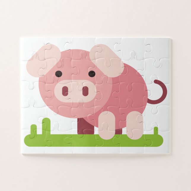 Cheerful Pink Piglet Jigsaw Puzzle (Horizontal)