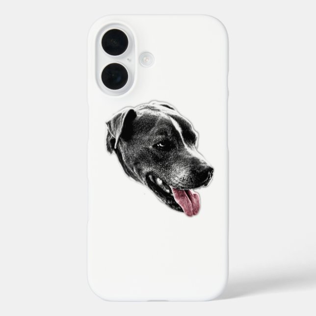  Cheerful Pitbull Mix Red Tongue Phone Case (Back)