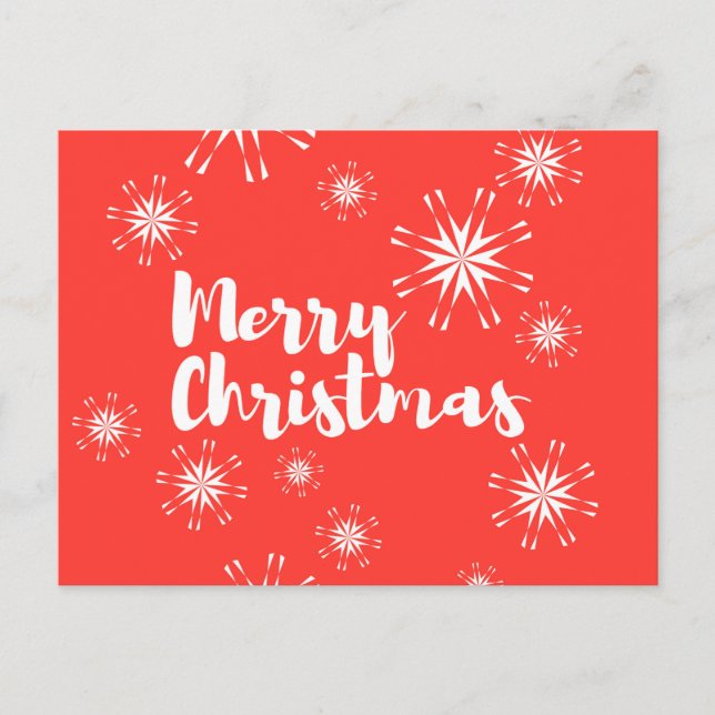 Cheerful, playful design of "Merry Christmas" Holiday Postcard (Front)