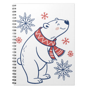 Cheerful Polar Bear Winter Holiday Design Notebook
