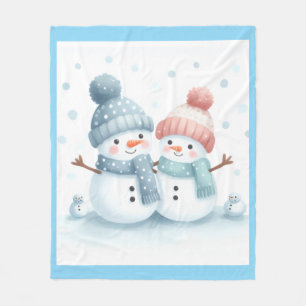 Cheerful Polar Manta In Snow Fleece Blanket