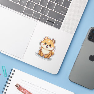Cheerful Pomeranian, Bubbly Kawaii Charm, Small