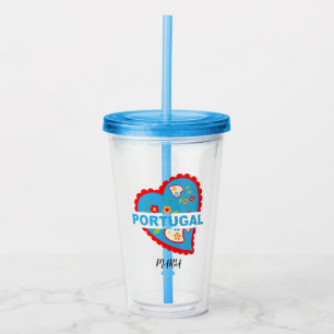 Cheerful Portuguese heart Acrylic Tumbler